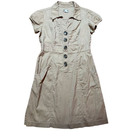 Robbie Bee Khaki Utility denim dress sz 10P - Picture 1 of 9